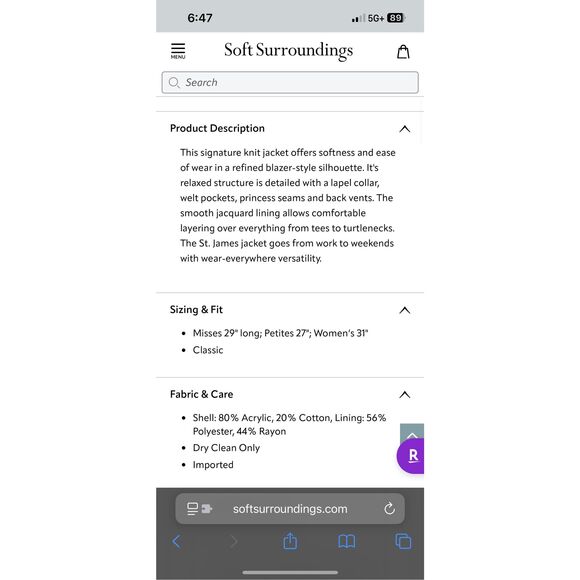 Soft Surroundings St. James Jacket Charcoal Sz 1x - Picture 3 of 13